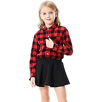 Sangtree Family Matching Flannel Shirts Christmas Girls Flannel Shirts Long Sleeve Button Down Plaid Shirts Red 23T Tag 100