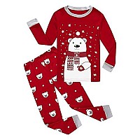 Family Feeling Little Girls Boys Long Sleeve Christmas Pajamas Sets 100 Cotton Pyjamas Toddler Kids Bear Pjs Size 5 Red