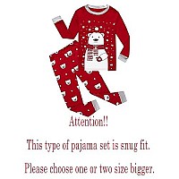 Family Feeling Little Girls Boys Long Sleeve Christmas Pajamas Sets 100 Cotton Pyjamas Toddler Kids Bear Pjs Size 5 Red