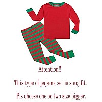 Kikizye Little Girls Boys Matching Christmas Pajamas Sets 100 Cotton Sleepwears Kids Pjs Size 6 Striped