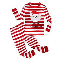 Kikizye Christmas Striped Santa Claus Little Girls Boys Pjs 100 Cotton Long Sleeve Kids Toddler Pajamas Sets Size 2T Red