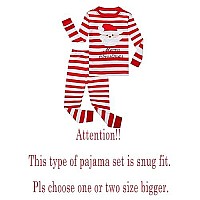 Kikizye Christmas Striped Santa Claus Little Girls Boys Pjs 100 Cotton Long Sleeve Kids Toddler Pajamas Sets Size 2T Red