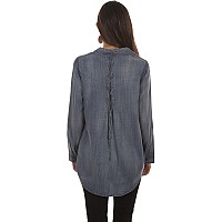 Hilo Button Front Lace Up Back Blou