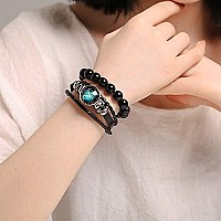 Dcfywl731 2Pcs Libra Zodiac Bracelets For Women 12 Constellations Multilayer Leather Bracelet Handmade Woven Zodiac Sign Wrap Wr