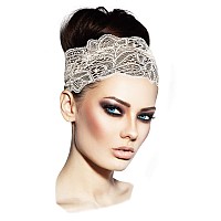 Sharirose White Lace Headband For Women Hair Accessories For Women Stretch Lace Vintage Floral Headband Makeup Headband Hairband