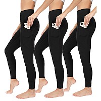 90 Degree By Reflex Power Flex Yoga Pants High Waist Squat Proof Ankle Leggings With Pockets For Women Black 3 Pack Small