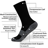 Footplus Copper Hiking Socks Men Unisex Winter Crew Copper Infused Anti Odor Camping Compression Soft Cushioned Golf Basketball