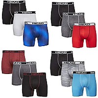 Head Mens Boxer Briefs Performance Or Cotton Stretch 12Pack Tagless Medium