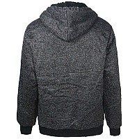 Plus Size S5Xl Marled Heavyweight Fleece Hoodie For Men Sherpa Lined Full Zip Up Long Sleeve Winter Jacket Coat Charcoal Xl