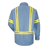 Bulwark Enhanced Visibility Uniform Shirt Long Sizes Light Blue Lt