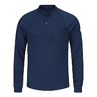 Bulwark Long Sleeve Henley Shirt Cooltouch2 Navy Xl