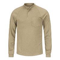 Bulwark Long Sleeve Henley Shirt Cooltouch2 Khaki L