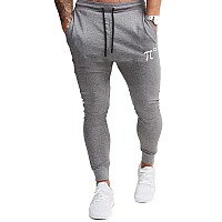 Pidogym Mens Slim Jogger Pants Tapered Sweatpants For Training Running Workout With Elastic Bottom Grey