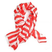 Anchor21 Scarf Womens Red Scarf 31 X 78 31 X 78 Viscose Cotton