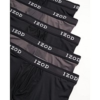 Izod Mens Underwear Performance Boxer Briefs With Mesh Functional Fly 5 Pack Size Large Blackmagnetblackmagnetblack