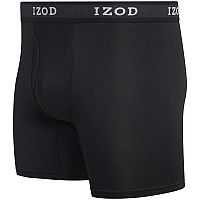 Izod Mens Underwear Performance Boxer Briefs With Mesh Functional Fly 5 Pack Size Large Blackmagnetblackmagnetblack