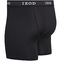 Izod Mens Underwear Performance Boxer Briefs With Mesh Functional Fly 5 Pack Size Large Blackmagnetblackmagnetblack