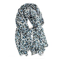 Womens Lightweight Scarf Anchor21 Oblong Fashion Scarf Accessory With Fringe Trim 31 X 78 Blue Multi