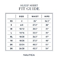 Nautica Womens Sleep Dress Midthigh Length Breathable Pajama Top Cotton Knit Jersey Vneck Sleepwear And Loungewear Eggpl