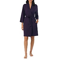 Nautica Womens Soft Robe Above Knee 34 Length Sleeve Lightweight Robe Cotton Knit Jersey Sleepwear And Loungewear Eggplan