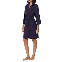 Nautica Womens Soft Robe Above Knee 34 Length Sleeve Lightweight Robe Cotton Knit Jersey Sleepwear And Loungewear Eggplan