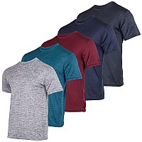 5 Pack Boys Girls Active Athletic Quick Dry Dri Fit Short Sleeve Tshirt Crew Neck Tops Teen Gym Undershirts Tees Youth Basketb