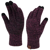 Vigrace Winter Touchscreen Gloves For Men Women With 3 Fingers Duallayer Touch Screen Warm Lined Antislip Thermal Knit Drivin