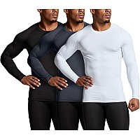 Athlio Mens Thermal Long Sleeve Compression Shirts Winter Gear Sports Base Layer Top Athletic Running Tshirt Active Top 3Pa