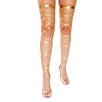 4929 Pair Of Metallic Leg Wraps One Size Gold