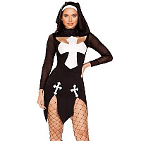 4916 2Pc Loving Nun Smallmedium Blackwhite