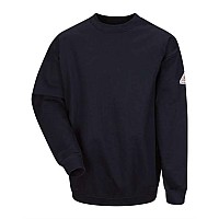 Bulwark Pullover Crewneck Sweatshirt Cottonspandex Blend Long Sizes Navy Lt