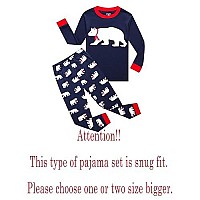 Family Feeling Big Girls Boys Long Sleeve Christmas Pajamas Sets 100 Cotton Pyjamas Kids Pjs Size 14 Bear