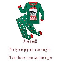 Family Feeling Little Girls Boys Long Sleeve Christmas Pajamas Sets Cotton Pyjamas Toddler Kids Cat Pjs Size 4T Green