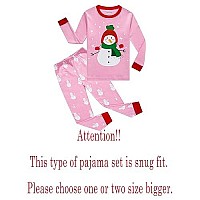 Family Feeling Big Girls Boys Long Sleeve Christmas Pajamas Sets Cotton Pyjamas Kids Pjs Size 14 Snowman