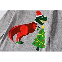 Kikizye Christmas Dinosaur Little Boys Long Sleeve Pajamas Kids Xmas Cotton Pjs Size 6