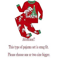 Family Feeling Big Girls Boys Long Sleeve Christmas Dinosaur Tree Pajamas Sets 100 Cotton Pyjamas Kids Pjs Size 10