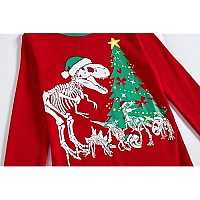 Family Feeling Big Girls Boys Long Sleeve Christmas Dinosaur Tree Pajamas Sets 100 Cotton Pyjamas Kids Pjs Size 10