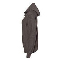 J America Womens French Terry Sport Lace Scuba Hooded Pullover Charcoal S