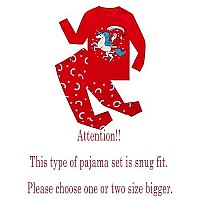 Family Feeling Big Boys Girls Long Sleeve Christmas Pajamas Sets 100 Cotton Pyjamas Kids Pjs Santa Claus Unicorn Red Size 14