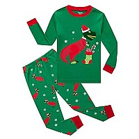 Family Feeling Baby Girls Long Sleeve Christmas Pajamas Sets 100 Cotton Pyjamas Toddler Infant Kids 1218 Months Dinosaur Green