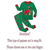 Family Feeling Baby Girls Long Sleeve Christmas Pajamas Sets 100 Cotton Pyjamas Toddler Infant Kids 1218 Months Dinosaur Green