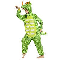 Abenca Fleece Men Triceratops Dinosaur Onesie Pajamas For Adult Cartoon One Piece Animal Halloween Christmas Cosplay Costume Li