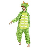 Abenca Fleece Men Triceratops Dinosaur Onesie Pajamas For Adult Cartoon One Piece Animal Halloween Christmas Cosplay Costume Li