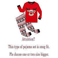 Kikizye Baby Girls Boys Long Sleeve Christmas Pajamas Sets Cotton Pyjamas Infant Reindeer Pjs1218 Months