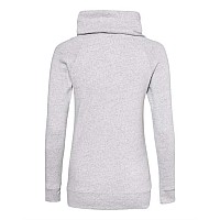 Mv Sport Womens Spacedyed Cowl Neck Sweatshirt Ash L