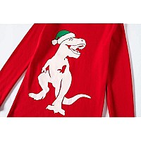 Kikizye Christmas Dinosaur Big Boys Long Sleeve Pajamas 100 Cotton Red Glow In The Dark Pjs Size 10