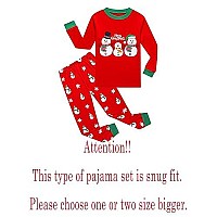 Family Feeling Little Girls Boys Long Sleeve Christmas Pajamas Sets 100 Cotton Pyjamas Toddler Kids Pjs Size 4T Snowman