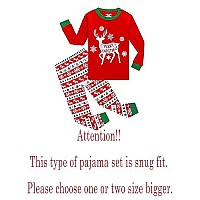 Family Feeling Big Boys Girls Holiday Christmas Reindeer Matching Family Long Sleeves Pajamas Set Size 10