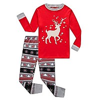 Family Feeling Little Girls Boys Long Sleeve Christmas Pajamas Sets 100 Cotton Pyjamas Toddler Kids Pjs Size 2T Reindeer