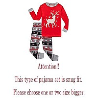 Family Feeling Little Girls Boys Long Sleeve Christmas Pajamas Sets 100 Cotton Pyjamas Toddler Kids Pjs Size 2T Reindeer